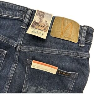 NEW Nudie Jeans Hightop Hilde Blue‎ Tide Organic Cotton Denim Jeans Size 28X36